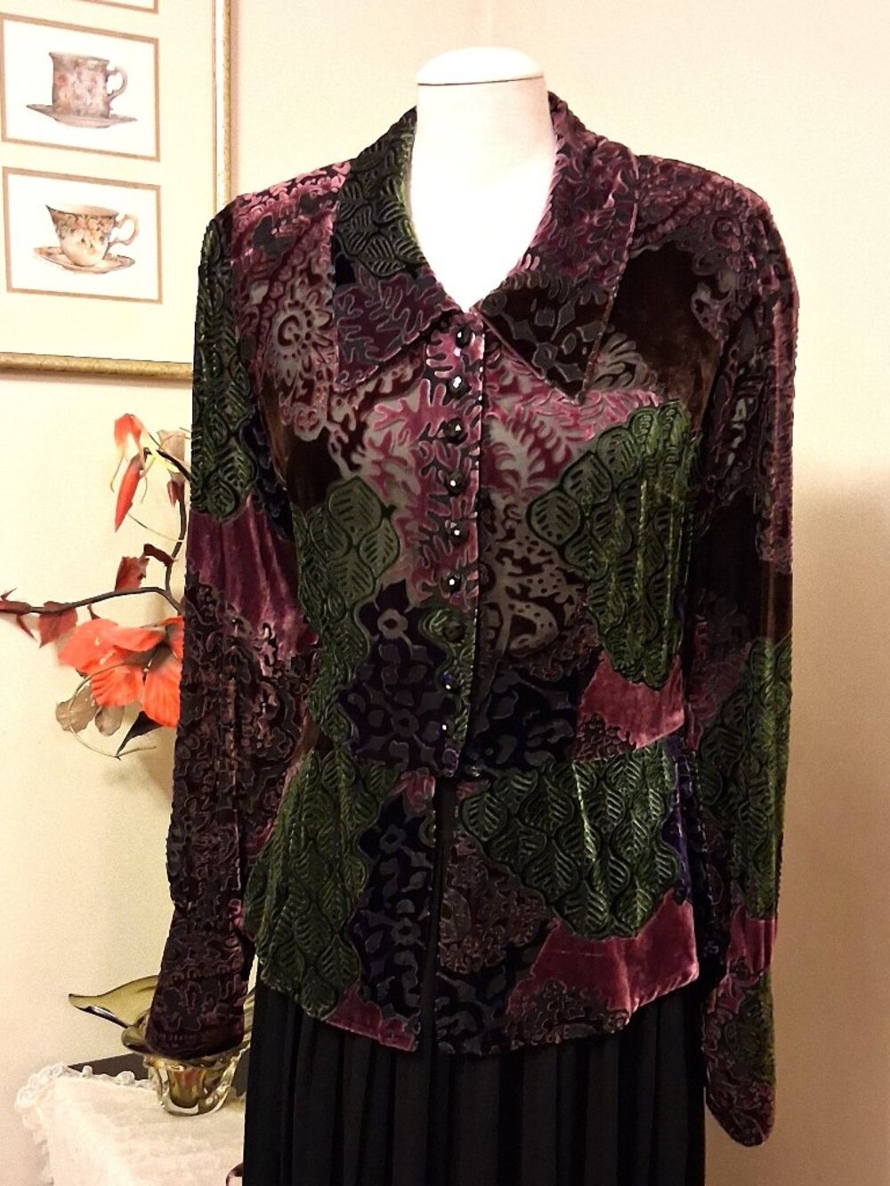 Preowned Picadilly Fashions  Blouse Multi Color Long Sleeve Shirt Women’s Top 10